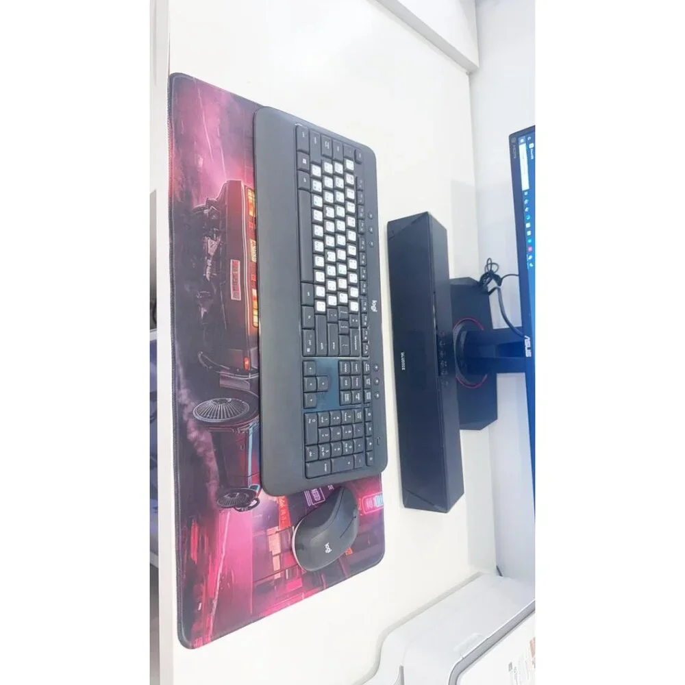 Cyberpunk Car Pattern Extended Mouse Pad: Large Non-Slip Desk Mat for Gaming & O